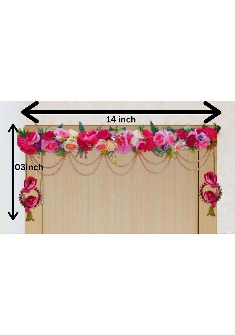 Aabhaas Design Marigold Flower Toran Garlands Handmade Bandhanwar Door Entrance Hanging Home Traditional Wall - Indya