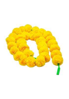 Klassic Artificial Marigold Fluffy Flowers Garlands for Decoration Yellow Pack of 20