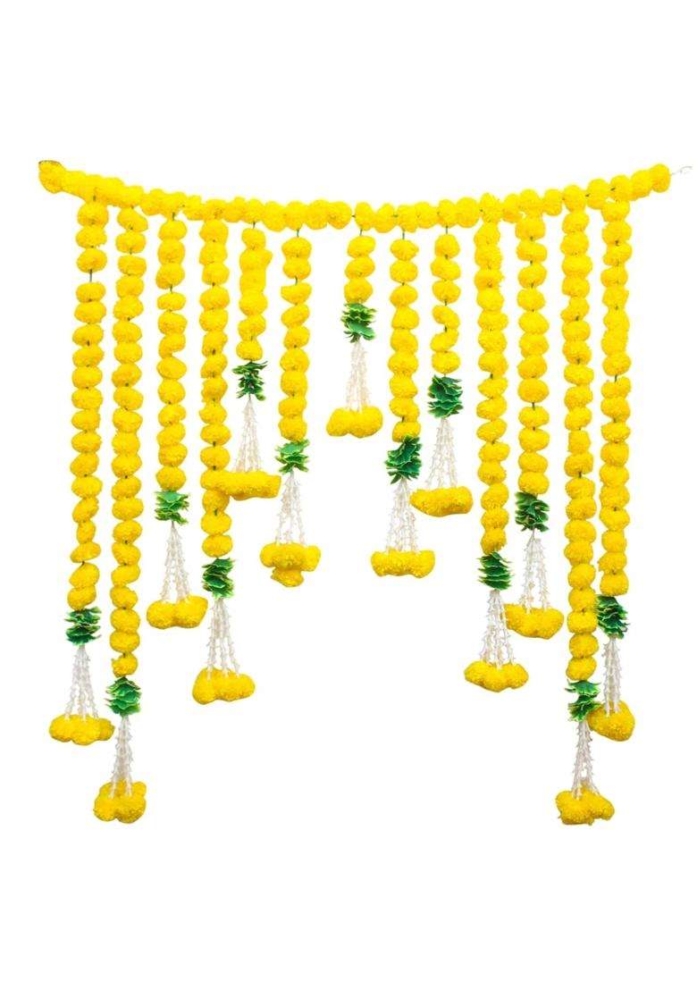 Shreya Fashion Artificial Marigold Flowers Garlands Hanging Door Toran Doorway for Diwali - Indya
