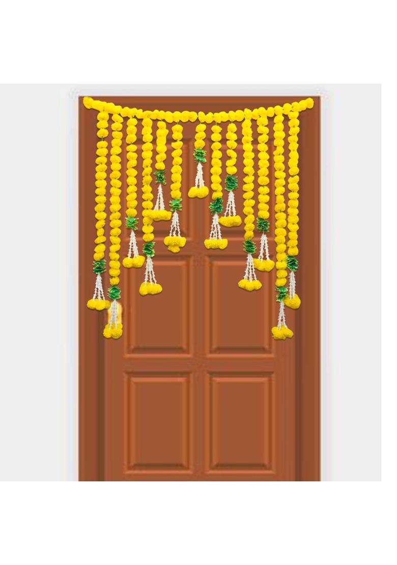 Shreya Fashion Artificial Marigold Flowers Garlands Hanging Door Toran Doorway for Diwali - Indya
