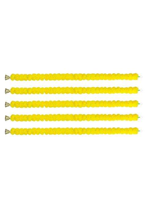 Club Bollywood BNF 5Pcs Marigold Garland with Bell 115CM 45 Point 28Inch for Garden Cabinet Fireplace