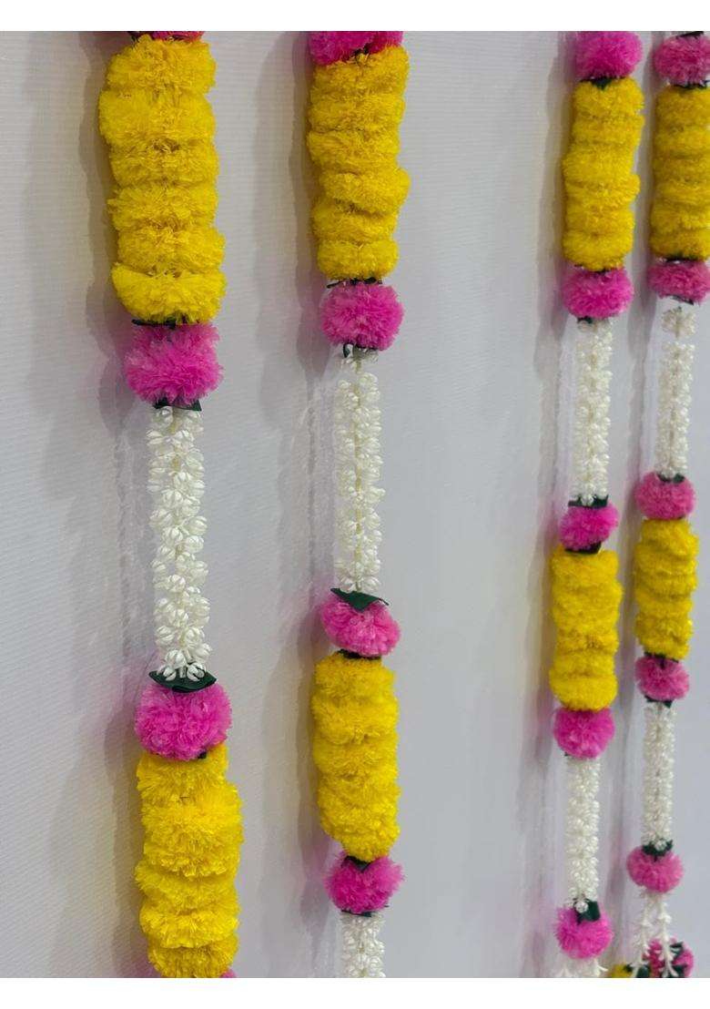 Crafthousexports Marigold Maharaja Strings Premium Artificial Marigold Flower Garland for Weddings Festivals - Indya