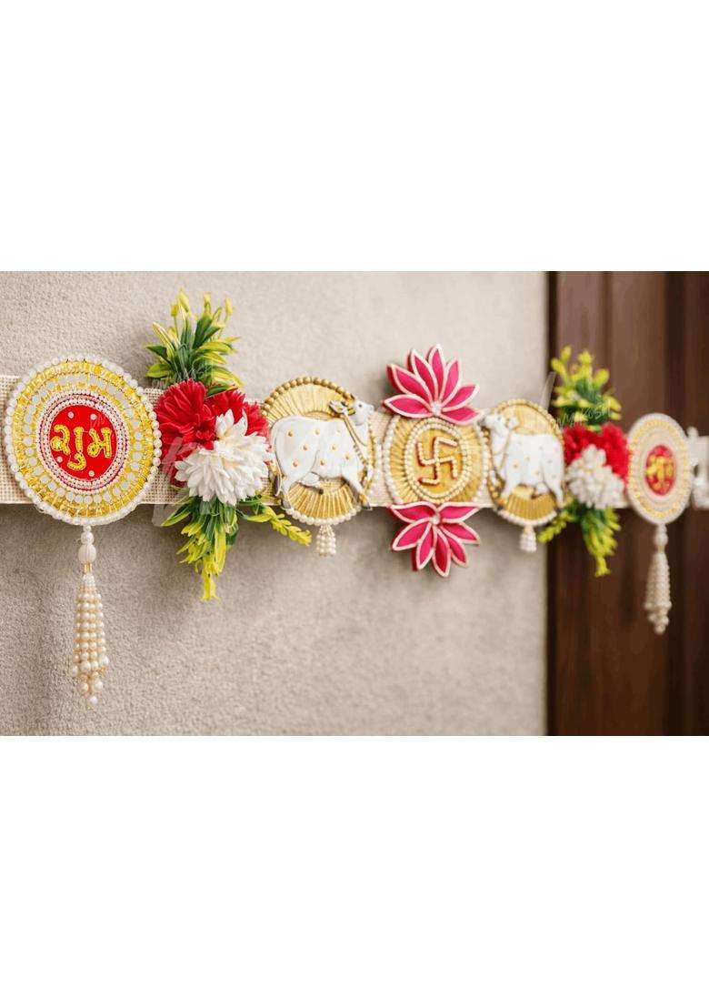 Divyakosh Multicolour Artificial Flower Toran for Door Decoration 40 Inch - Indya