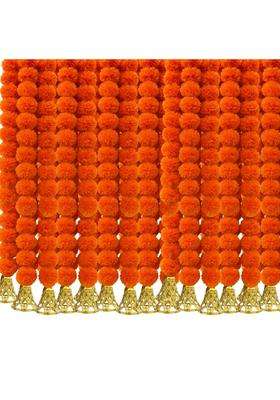 Dryphon Marigold Garlands Decoration with Bell Artificial Flowers for Decorations Hanging Garlands Pack of 20