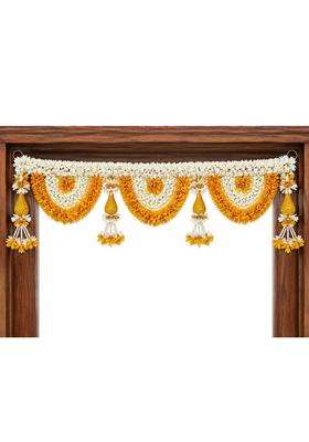 Yogini Maheshwar Artificial Marigold Flowers for Home Decoration Full Door Decoration for 3 Ft Door
