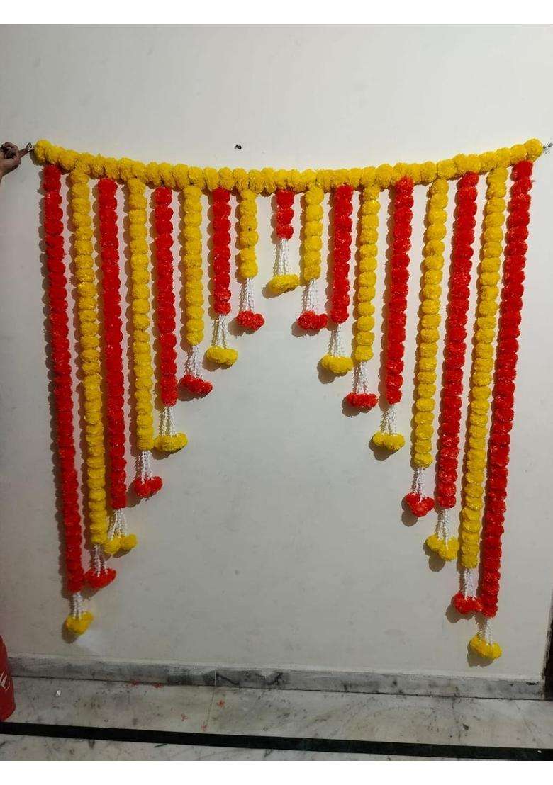 Shreya Fashion Artificial Marigold Flowers Garlands Hanging Door Toran Doorway for Diwali - Indya