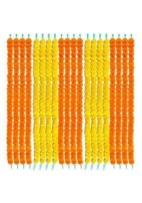 Ihandikart Artificial Marigold Flower Garland for Decoration Pack of 20