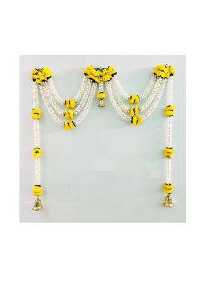 Sphinx Artificial Marigold Jasmine and Green Leaves Door Toran for Main Entrance