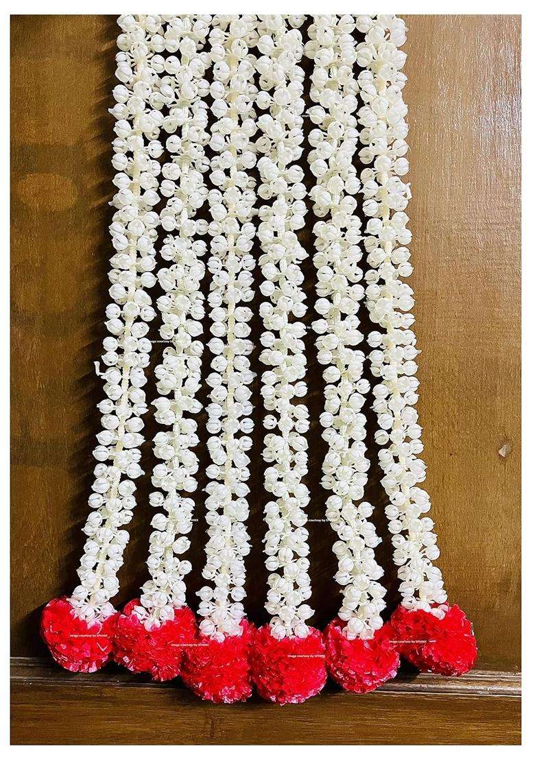 Sphinx Artificial Jasmine Buds Mogra Phool and Fluffy Marigold Garlands Strings Torans for Decoration - Indya