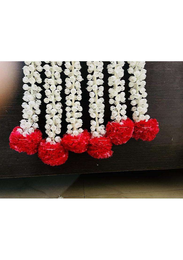 Sphinx Artificial Jasmine Buds Mogra Phool and Fluffy Marigold Garlands Strings Torans for Decoration - Indya