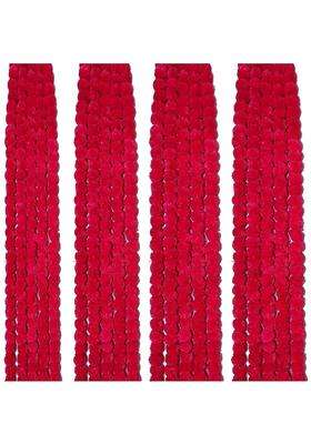 Yaayi Artificial Marigold Fluffy Flowers Garlands for Decoration 20 Red
