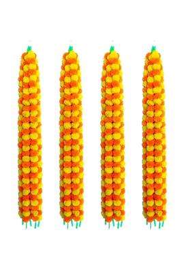 Decofold Marigold Artificial Flowers Garlands Toran Indian Genda Phool Hanging Door and Home Decoration