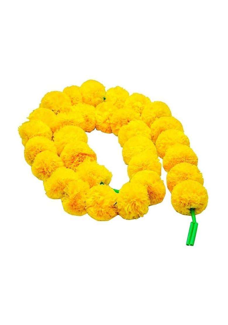 Brikshi Artificial Marigold Flowers for Decoration Long Marigold Garlands for Decoration Indian Pack of 10 - Indya