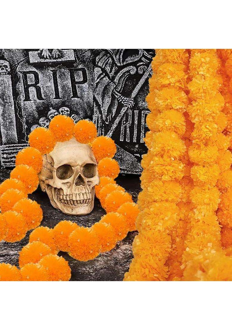 The Decor Affair Marigold Garland for Decoration Long Strands Artificial Marigold Flowers for Diwali Party - Indya