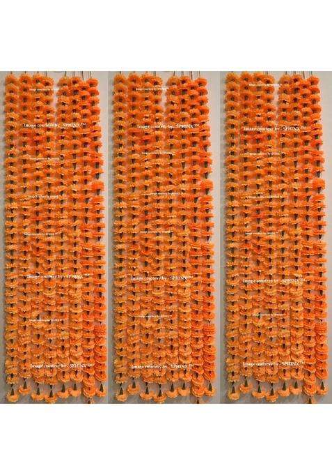Sphinx Re Usable Traditional Artificial Marigold Flowers Fabric Garlands for Festive Pooja Wedding