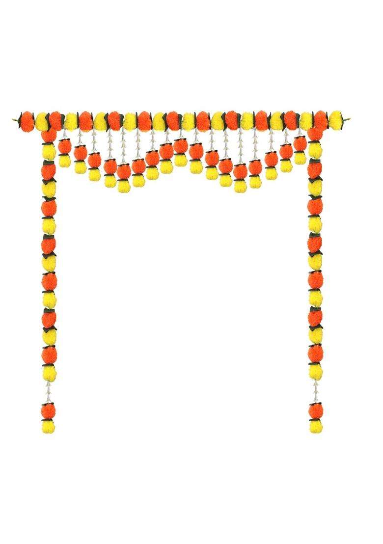 Tia Crafts Artificial Marigold Jasmine Garlands Flower Door Toran Door Hangings - Indya