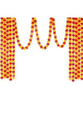 Artificial Genda Phool Mala Strings Marigold Flowers Garland for Decoration for Home Office Decor Set of 15