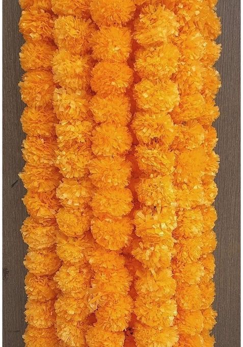 The Decor Affair Artificial Marigold Garland Genda Phool Mala for Decoration 4 Point 5Ft Each Pack of 10