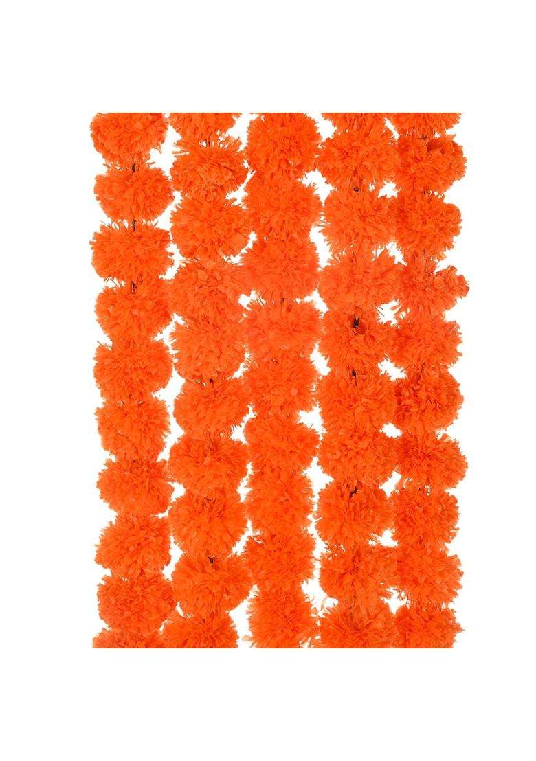 Saudeep India Artificial Fluffy Marigold Flower Genda Phool Garlands Line - Indya