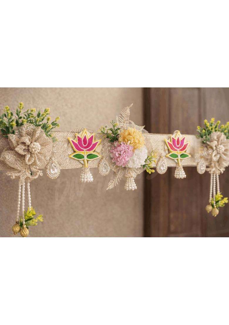 Divyakosh Multicolour Artificial Flower Toran for Main Door Entrance 3 Ft - Indya