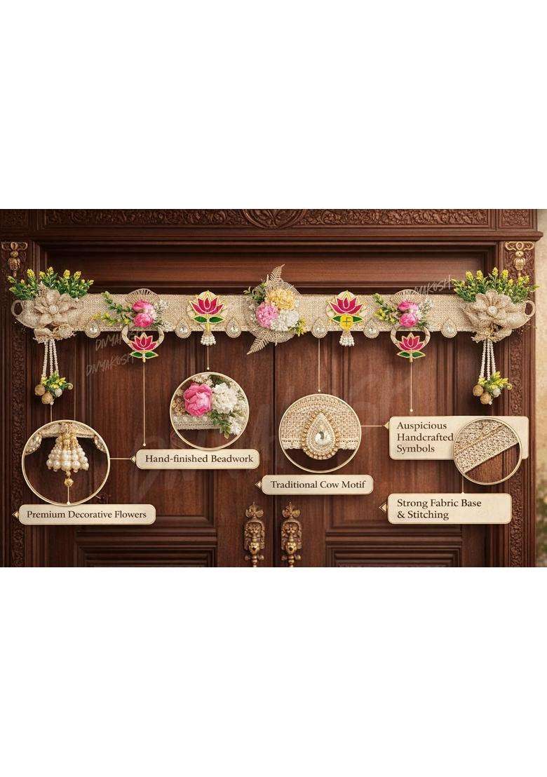 Divyakosh Multicolour Artificial Flower Toran for Main Door Entrance 3 Ft - Indya