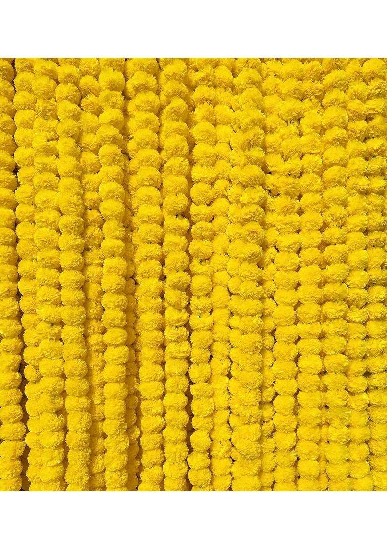 Rajmart Global Handmade Artificial Marigold Flowers Garland for Home Decoration Items Genda Phool for Diwali - Indya