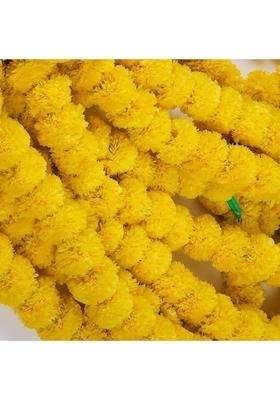 Craftvatika Marigold Fluffy Flowers Phool Mala Garlands for Home Diwali Decoration 15 Strings