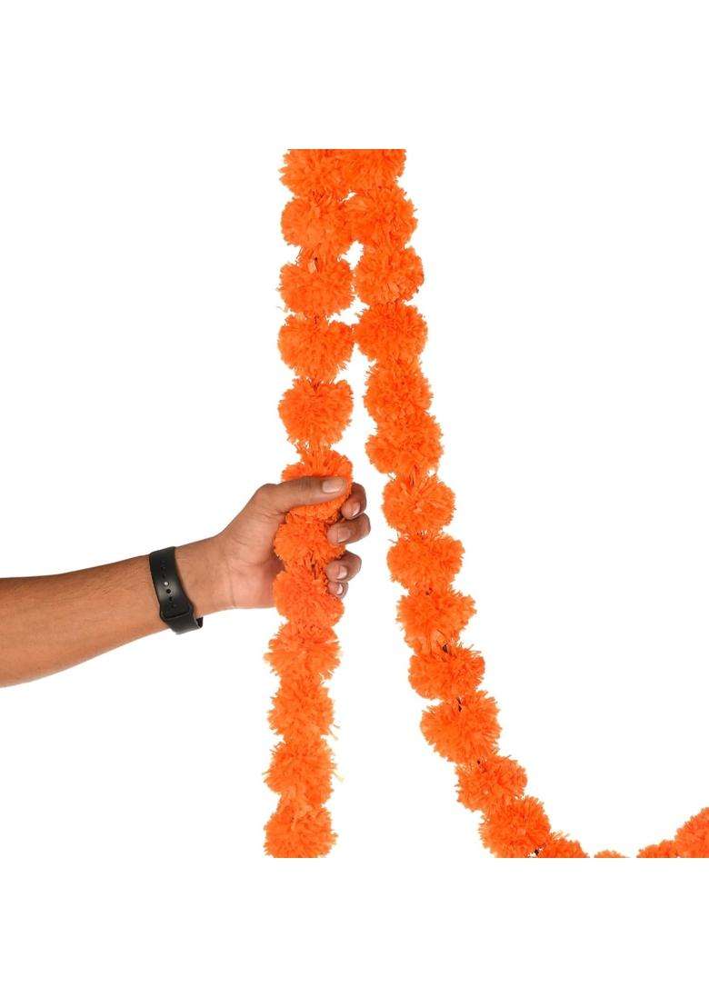 SVDK Artificial Fluffy Marigold Flower Genda Phool Garlands - Indya