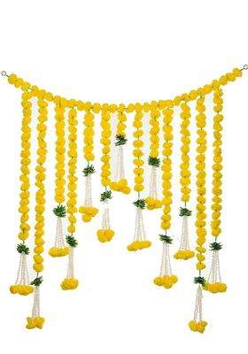RHD Reehl Home Decor Marigold Yellow Artificial Flowers Toran Heavy Yellow Door Hanging Toran