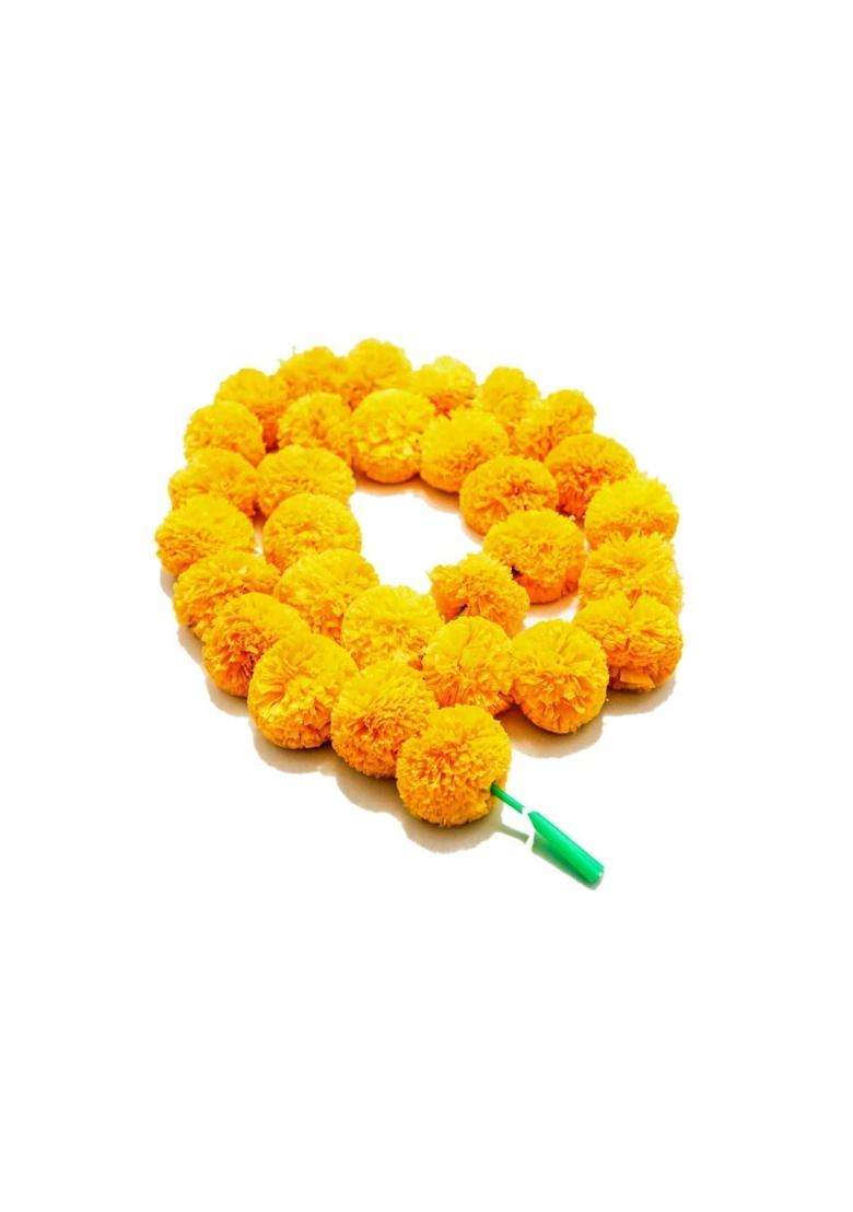 Selibration Yellow Marigold Artificial Flowers Garlands Toran Indian Genda Phool Hanging Door and Home - Indya