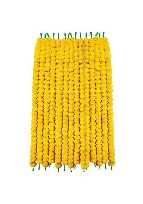 Selibration Yellow Marigold Artificial Flowers Garlands Toran Indian Genda Phool Hanging Door and Home