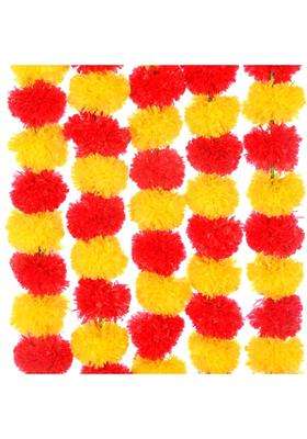 Krafa Artificial Fluffy Marigold Flower Genda Phool Garlands