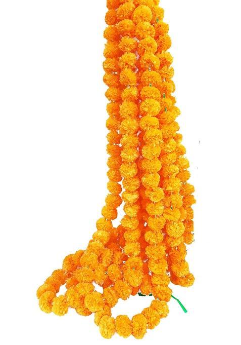 Generic Artificial Marigold Genda Phool Mango Yellow Colour Flower for Home Decoration Diwali Pooja Pack of 20