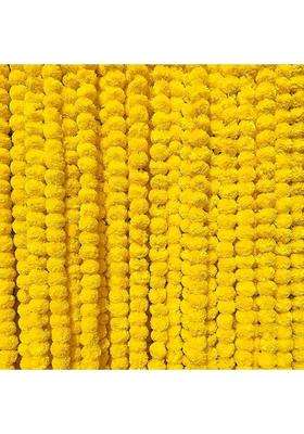 Style Speaks India Indian Handmade Long Artificial Marigold Flower Garlands Yellow Pack of 20