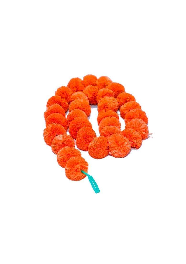 Style Speaks India Indian Handmade Long Artificial Marigold Flower Garlands Orange Pack of 20 - Indya