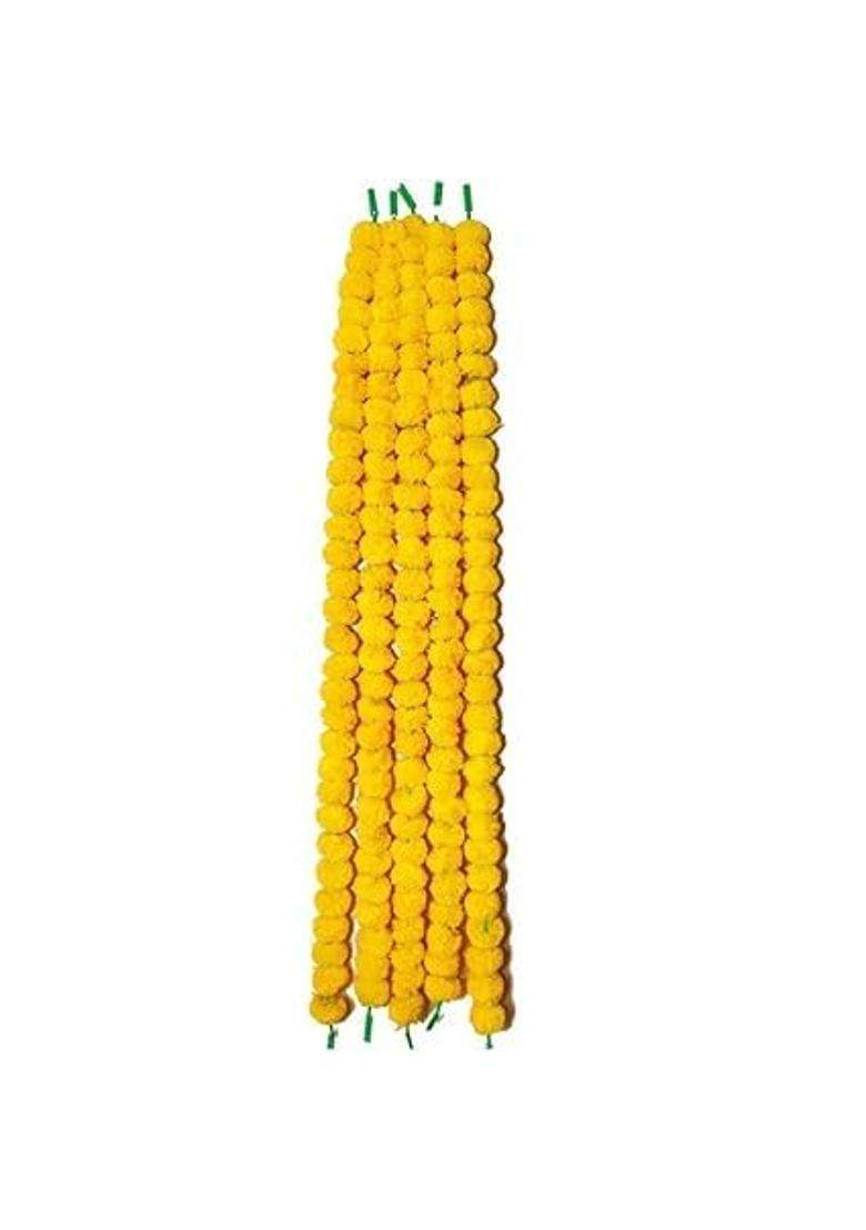 Daytoday Genda Phool Artificial Marigold Fluffy Long Handmade Window Door Hanging Wall Home Office Weddning - Indya