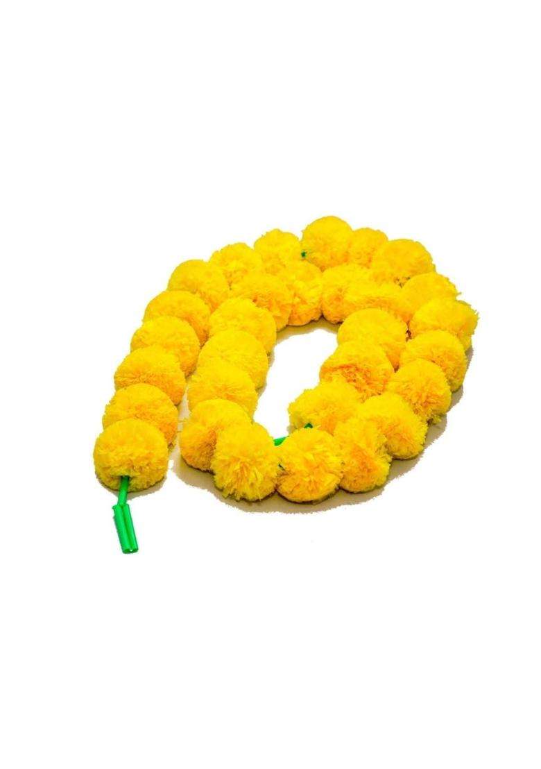 Daytoday Genda Phool Artificial Marigold Fluffy Long Handmade Window Door Hanging Wall Home Office Weddning - Indya