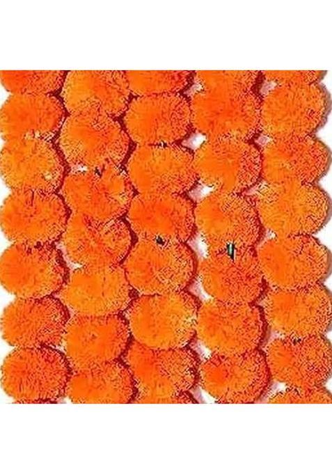 Daytoday Genda Phool Artificial Marigold Fluffy Flower Handcraft Stylish Window Door Diwali Pooja Living Room