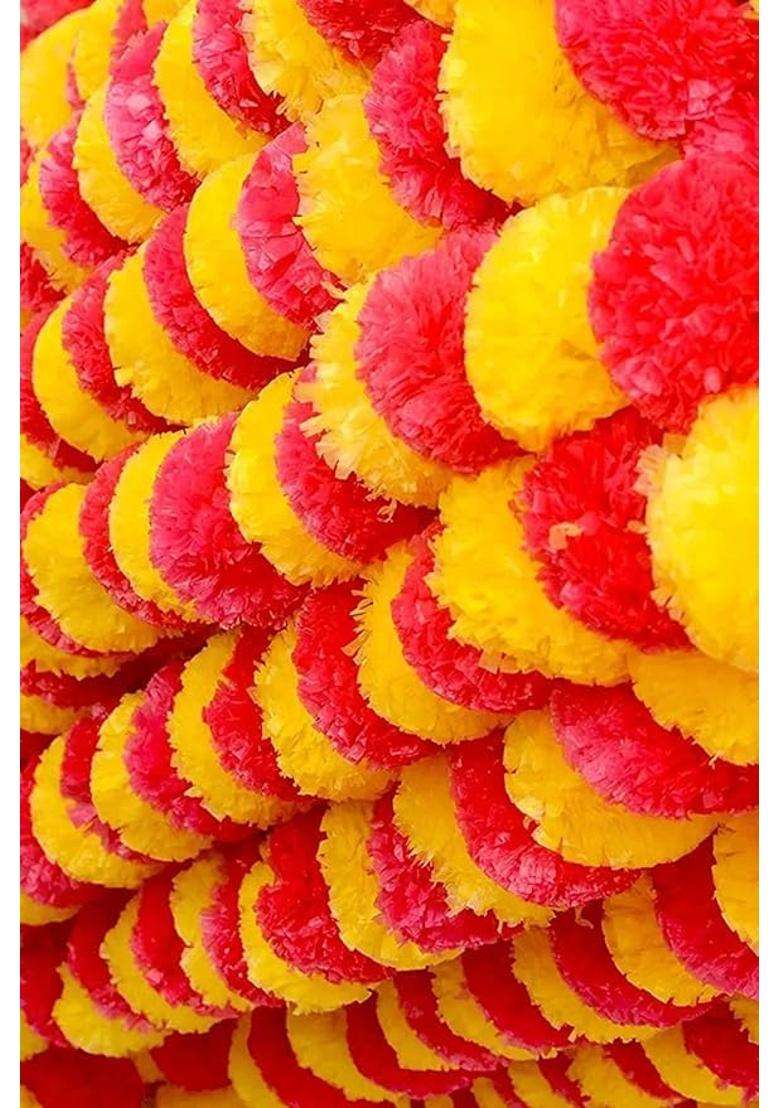 Awadh Artificial Marigold Flowers 4 and Half Feet Length 135 CM Pack of 10 - Indya