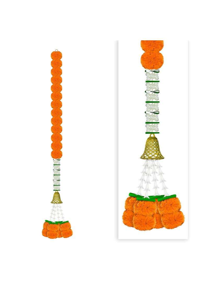 Craftox Decor Artificial Marigold with Jasmine and Rajnigandha Gas Pack of 10 - Indya