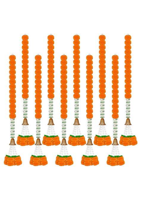 Craftox Decor Artificial Marigold with Jasmine and Rajnigandha Gas Pack of 10