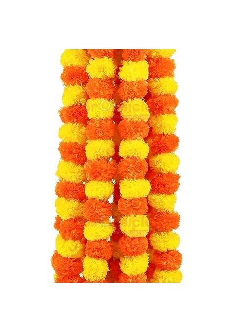 Awadh Artificial Marigold Flowers 4 and Half Feet Length 135 CM Pack of 15
