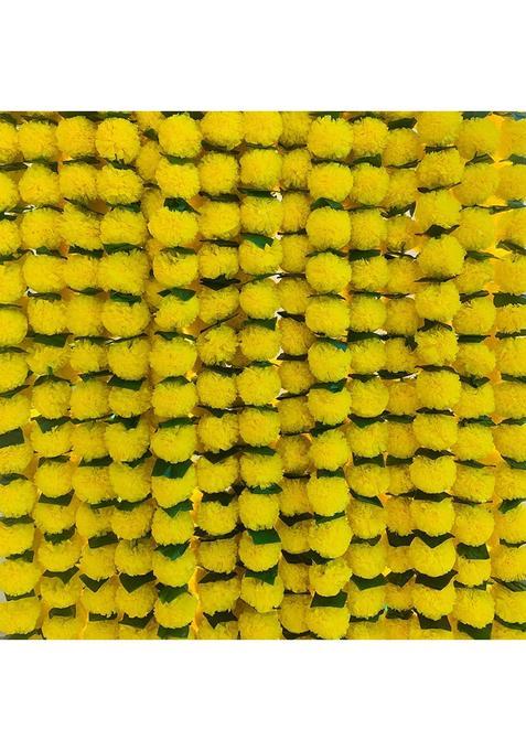The Decor Affair Marigold Garland for Decoration 4 Point 8 Feet Long Strands Artificial Marigold Flowers