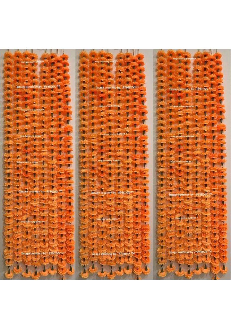 Sphinx RE Usable Artificial Marigold Flowers Garlands for Decoration 36FG Pack of 20 - Indya