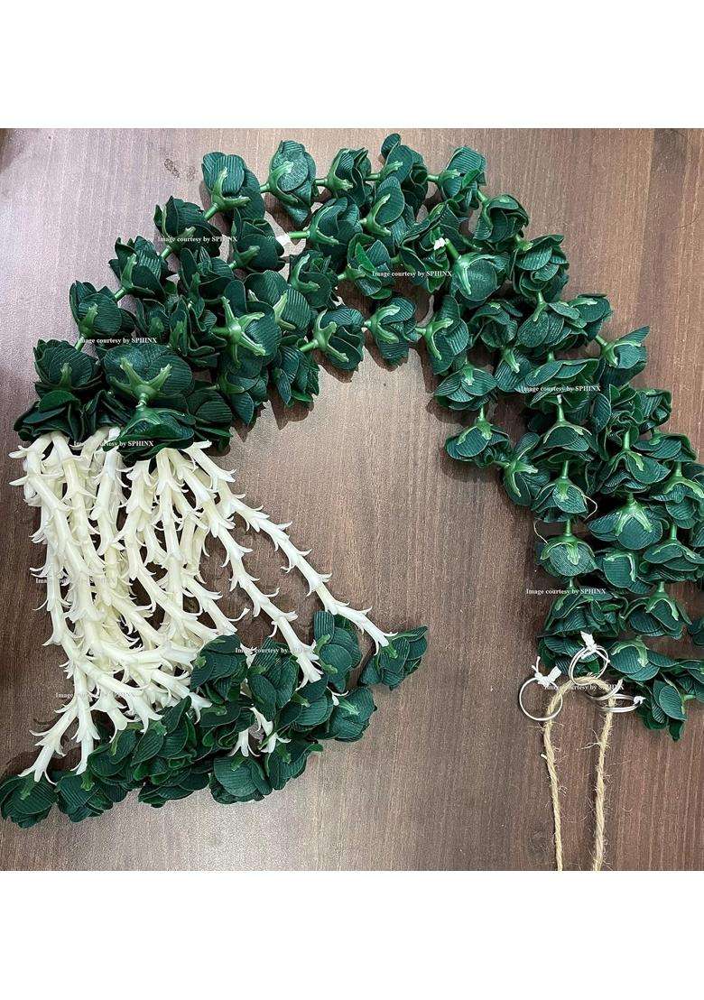 Sphinx Artificial Velvet Roses Garlands with Clustered Tuberose Rajnigandha - Indya