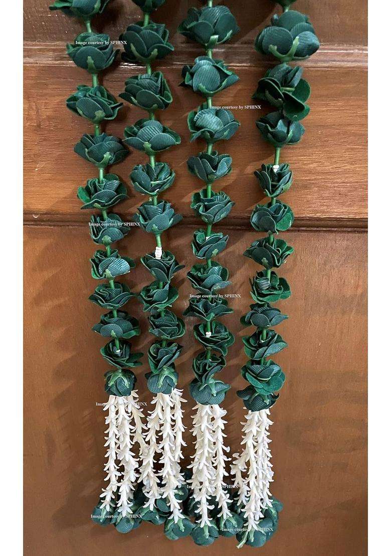 Sphinx Artificial Velvet Roses Garlands with Clustered Tuberose Rajnigandha - Indya