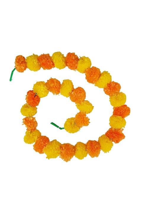 Klassic Artificial Marigold Flowers for Pooja Decoration Door Hangings Orange and Yellow Set of 20