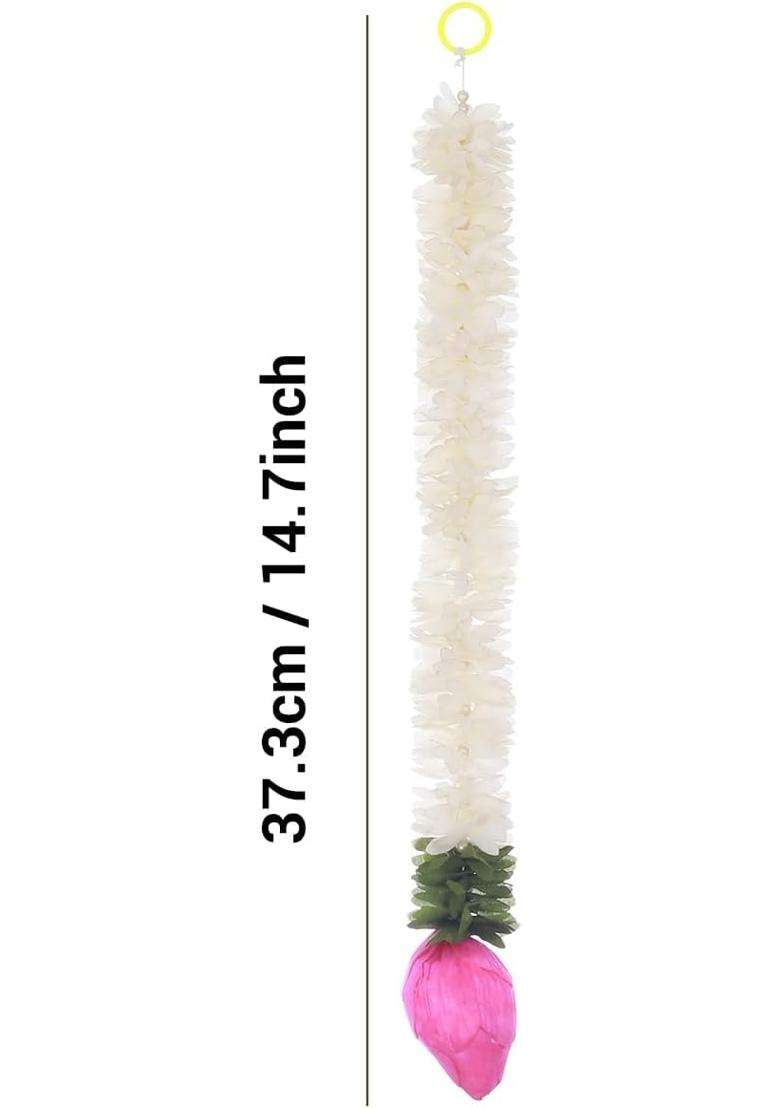 The Decor Affair Artificial Mogra Jasmine Garland Wall Hanging with Lotus Buds for Pooja Decoration - Indya