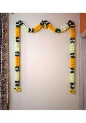 SHRI Mataji Store Flowers Garlands Double Line Door Toran Set Door Hangings for Home Office Decoration
