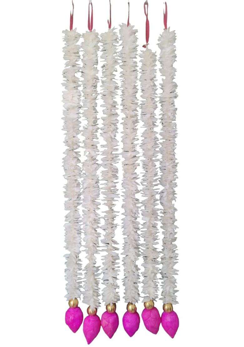The Decor Affair Artificial Jasmine Garlands with Lotus Buds 3Ft for Wedding Decoration Stage Decor Pack of 5 - Indya